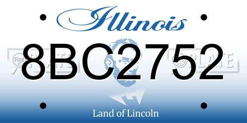 8BC2752 Illinois License Plate