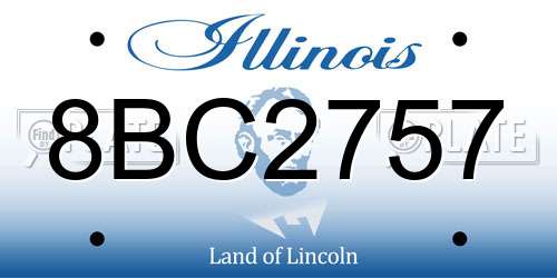8BC2757 Illinois License Plate