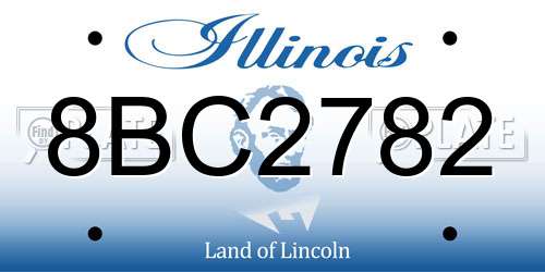 8BC2782 Illinois License Plate