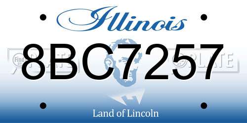 8BC7257 Illinois License Plate