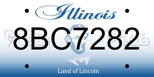 8BC7282 Illinois License Plate