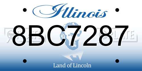 8BC7287 Illinois License Plate