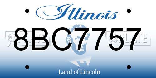 8BC7757 Illinois License Plate