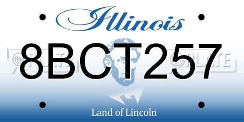 8BCT257 Illinois License Plate