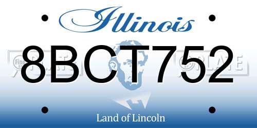 8BCT752 Illinois License Plate