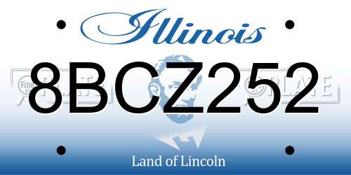 8BCZ252 Illinois License Plate