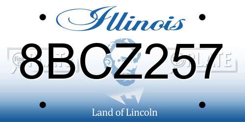 8BCZ257 Illinois License Plate