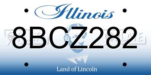 8BCZ282 Illinois License Plate