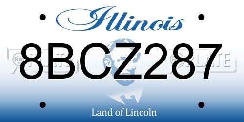 8BCZ287 Illinois License Plate