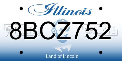 8BCZ752 Illinois License Plate