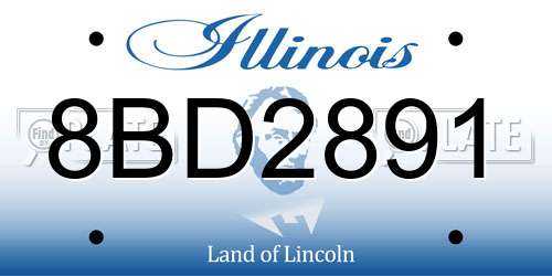 8BD2891 Illinois License Plate