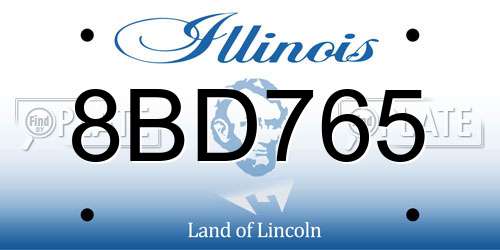 8BD765 Illinois License Plate