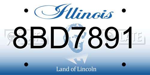 8BD7891 Illinois License Plate