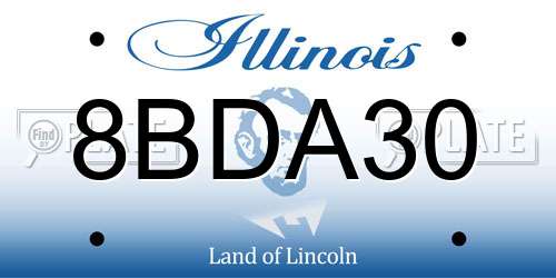 8BDA30 Illinois License Plate