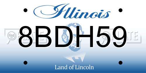 8BDH59 Illinois License Plate