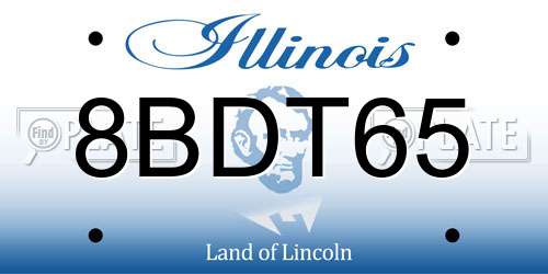 8BDT65 Illinois License Plate
