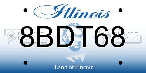 8BDT68 Illinois License Plate
