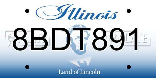 8BDT891 Illinois License Plate