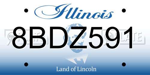 8BDZ591 Illinois License Plate