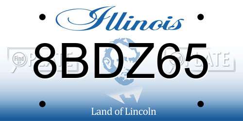 8BDZ65 Illinois License Plate