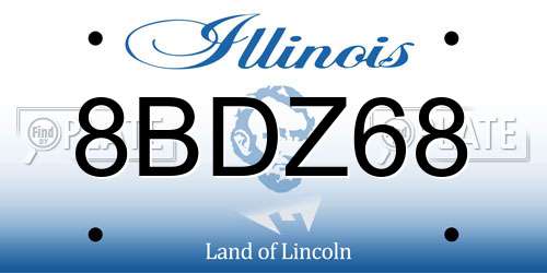8BDZ68 Illinois License Plate