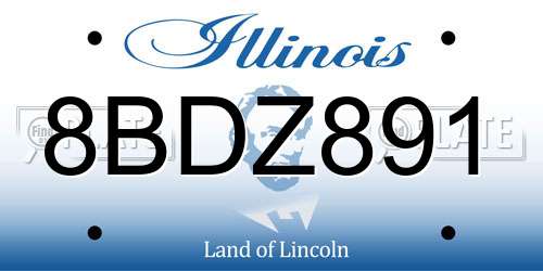 8BDZ891 Illinois License Plate