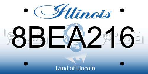 8BEA216 Illinois License Plate