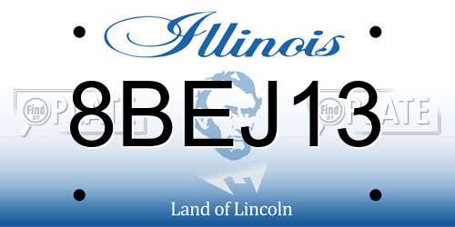 8BEJ13 Illinois License Plate