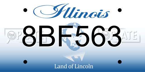 8BF563 Illinois License Plate
