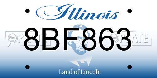 8BF863 Illinois License Plate