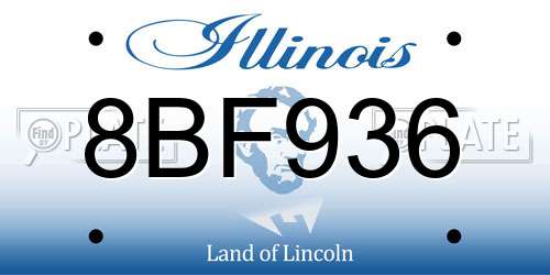 8BF936 Illinois License Plate