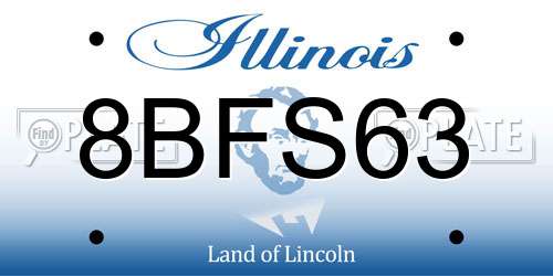 8BFS63 Illinois License Plate