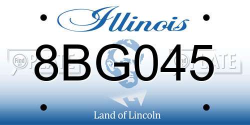 8BG045 Illinois License Plate