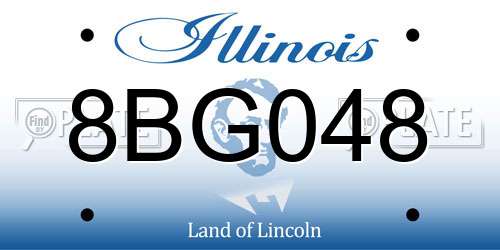 8BG048 Illinois License Plate