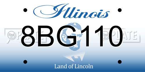 8BG110 Illinois License Plate