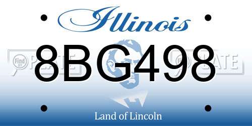 8BG498 Illinois License Plate