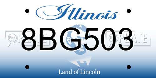 8BG503 Illinois License Plate