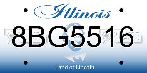 8BG5516 Illinois License Plate
