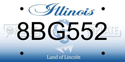 8BG552 Illinois License Plate