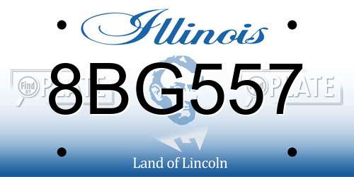 8BG557 Illinois License Plate