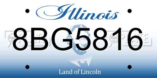 8BG5816 Illinois License Plate