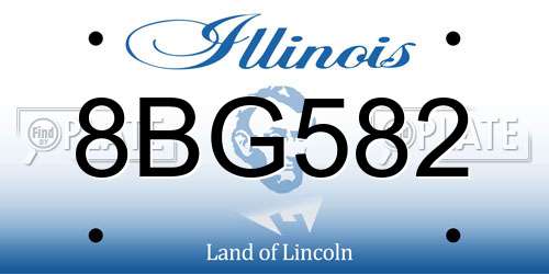 8BG582 Illinois License Plate