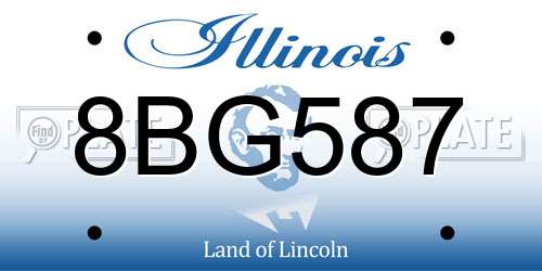 8BG587 Illinois License Plate