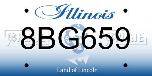 8BG659 Illinois License Plate