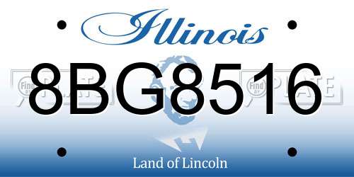 8BG8516 Illinois License Plate