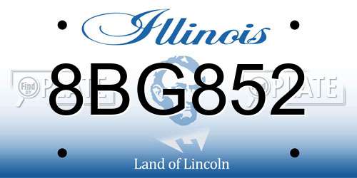 8BG852 Illinois License Plate