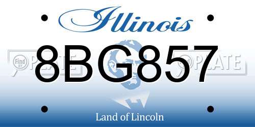 8BG857 Illinois License Plate