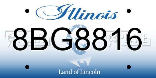 8BG8816 Illinois License Plate