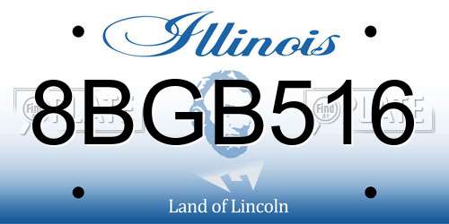 8BGB516 Illinois License Plate