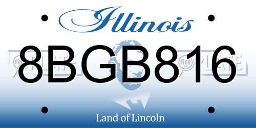 8BGB816 Illinois License Plate